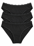 Pack x3 Bikini de Modal – Negro | Talle L